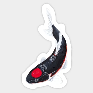 Black Tancho Koi Carp Sticker